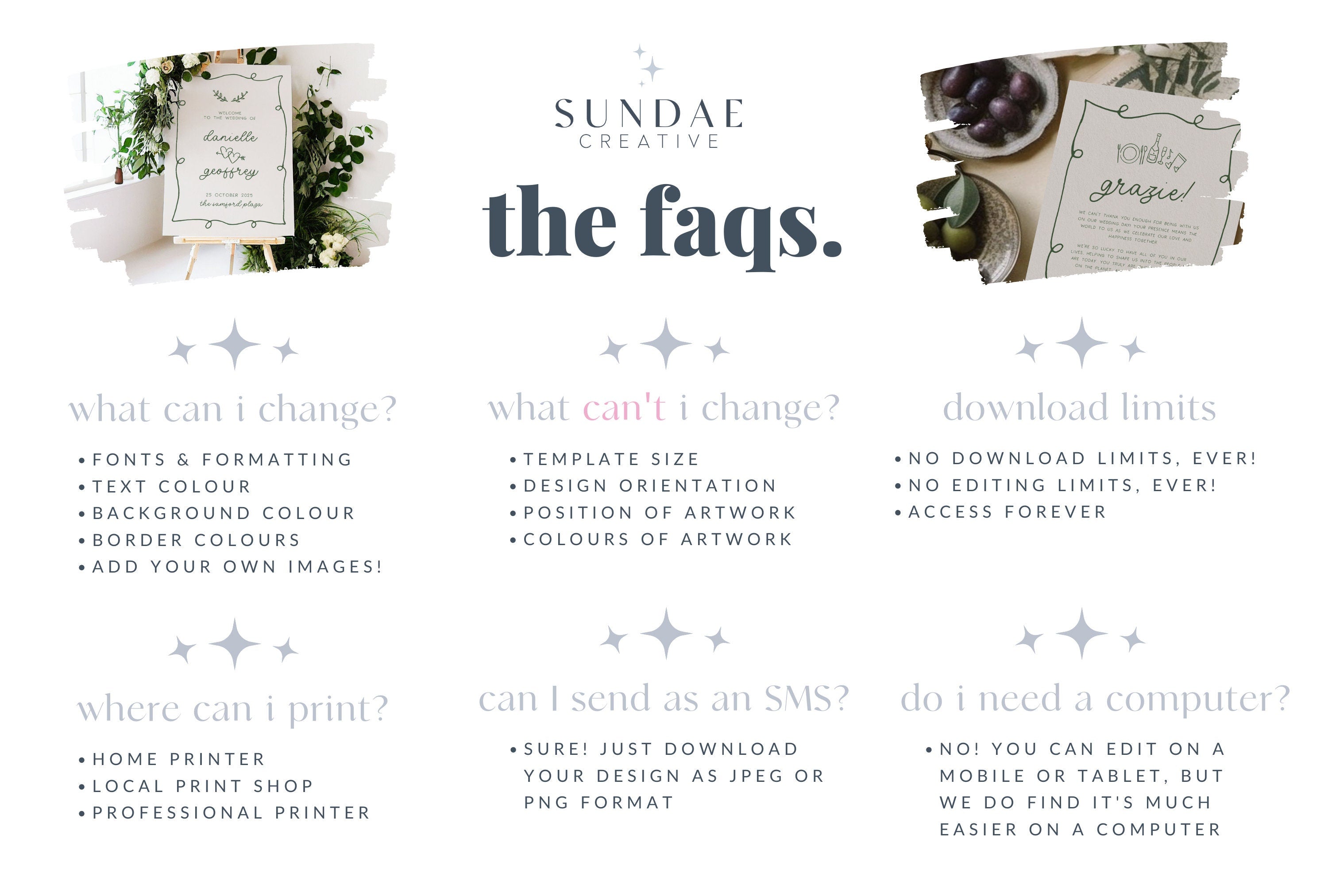 TOSCANO Quirky Guest Name Wedding Menu template, Hand drawn scribble illustrated Whimsical Wedding Name Menu, Instant Download Templett